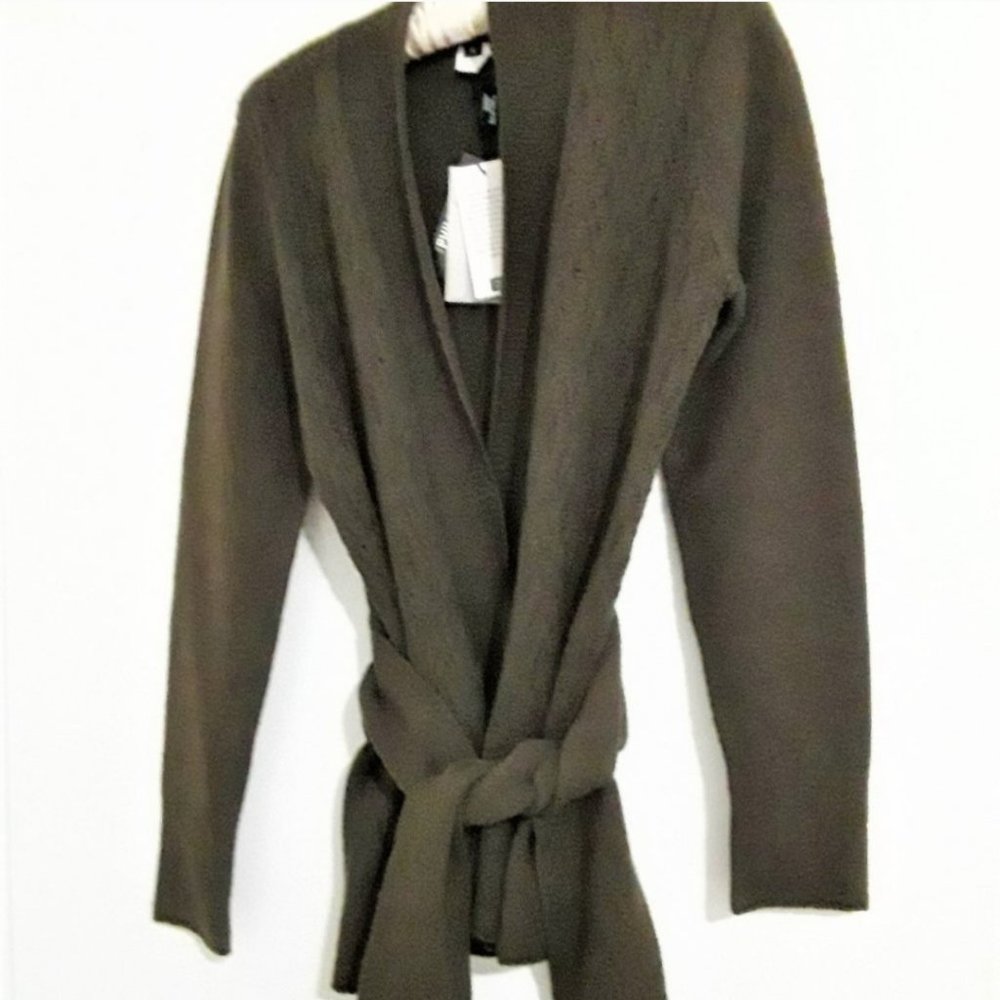 Philippe Adec Luxury Long Wool Cardigan, S-M